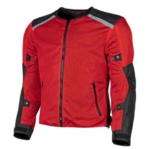 NWT Noru Tabi Mesh Motorcycle Jacket Red/Black Men’s L Shoulder Elbow Armor